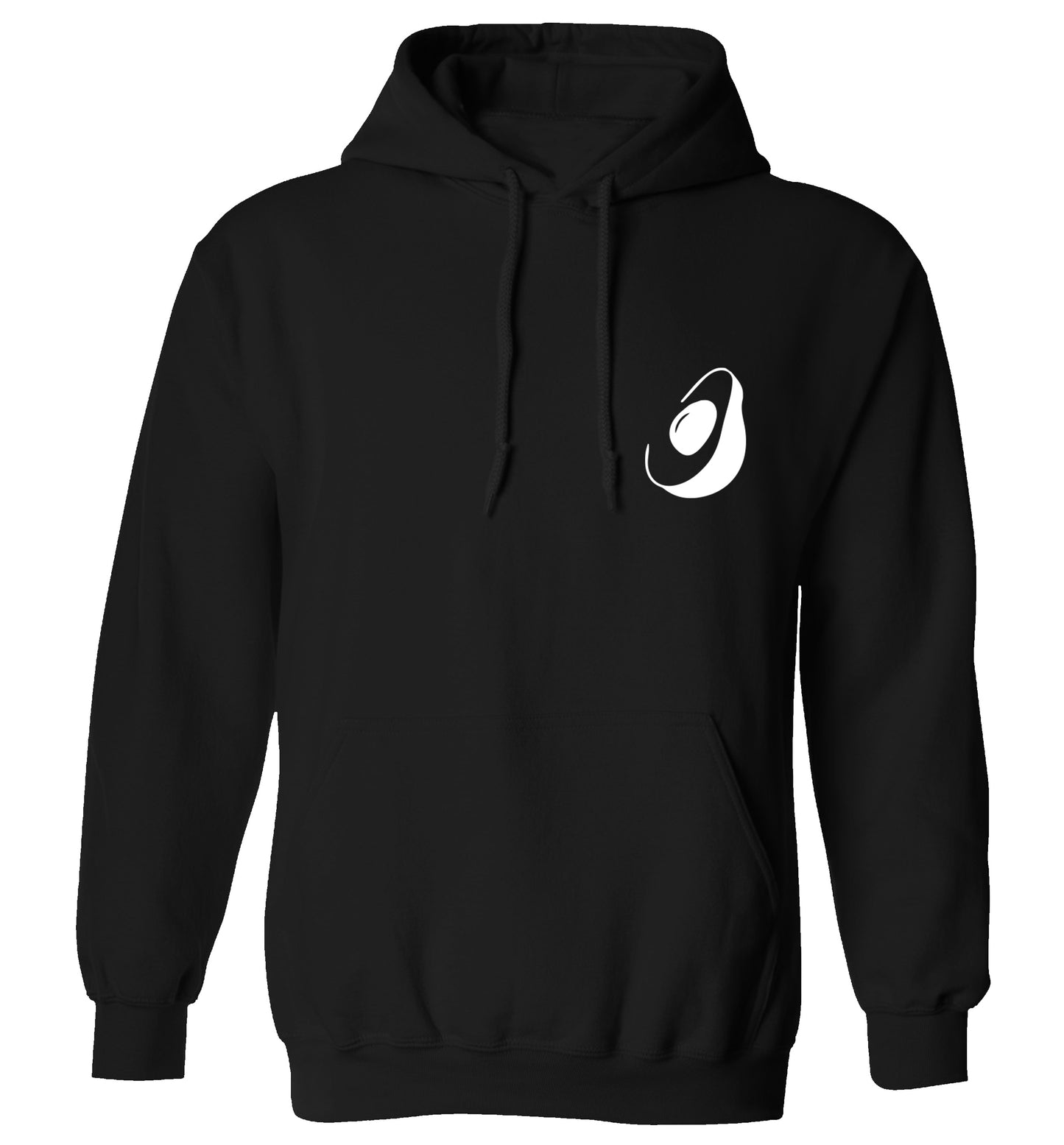 Avocado pocket adults unisex black hoodie 2XL