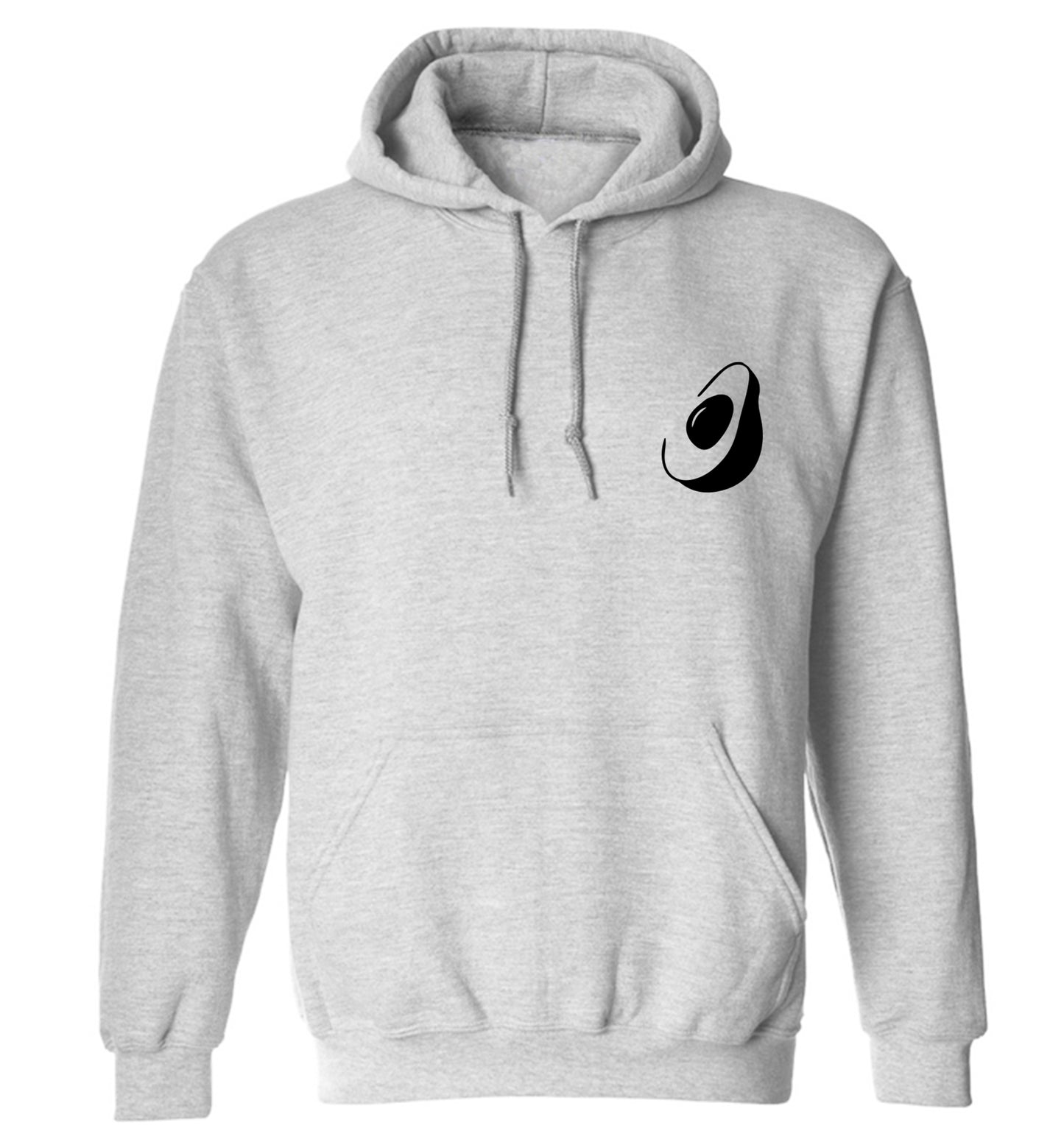 Avocado pocket adults unisex grey hoodie 2XL
