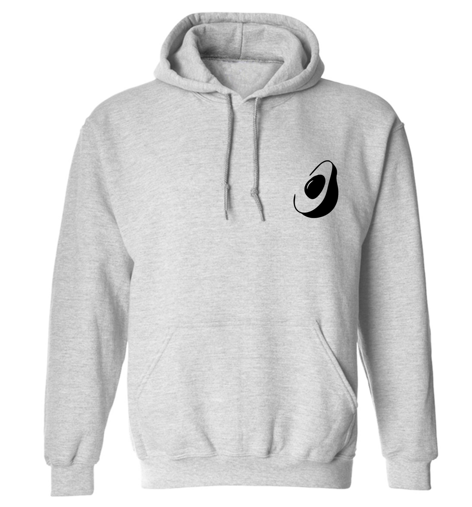 Avocado pocket adults unisex grey hoodie 2XL