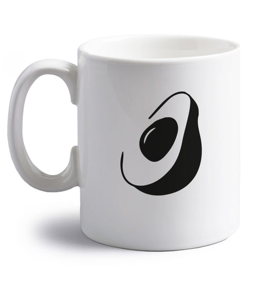 Avocado pocket right handed white ceramic mug 