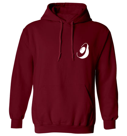 Avocado pocket adults unisex maroon hoodie 2XL