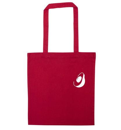 Avocado pocket red tote bag
