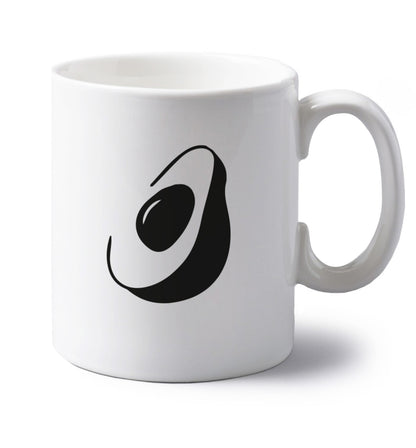 Avocado pocket left handed white ceramic mug 