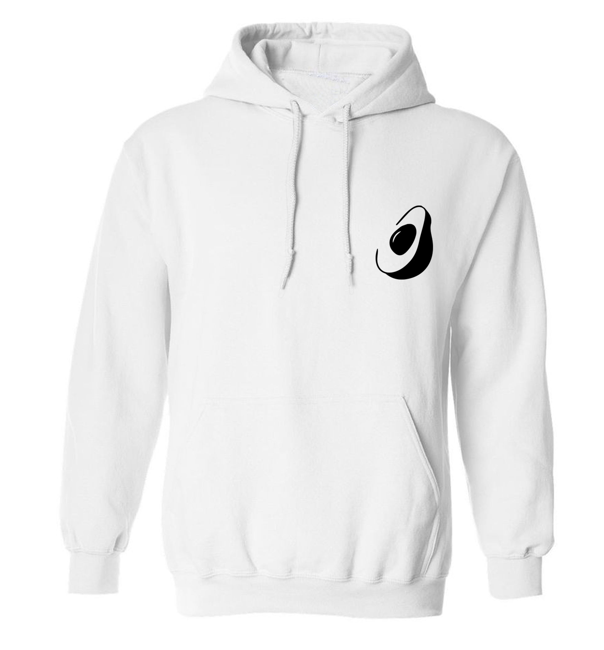 Avocado pocket adults unisex white hoodie 2XL