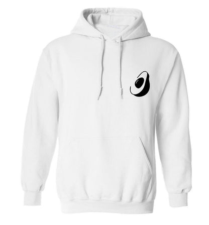 Avocado pocket adults unisex white hoodie 2XL