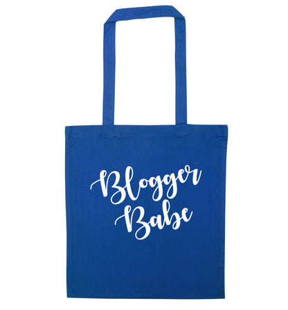 Blogger babe blue tote bag