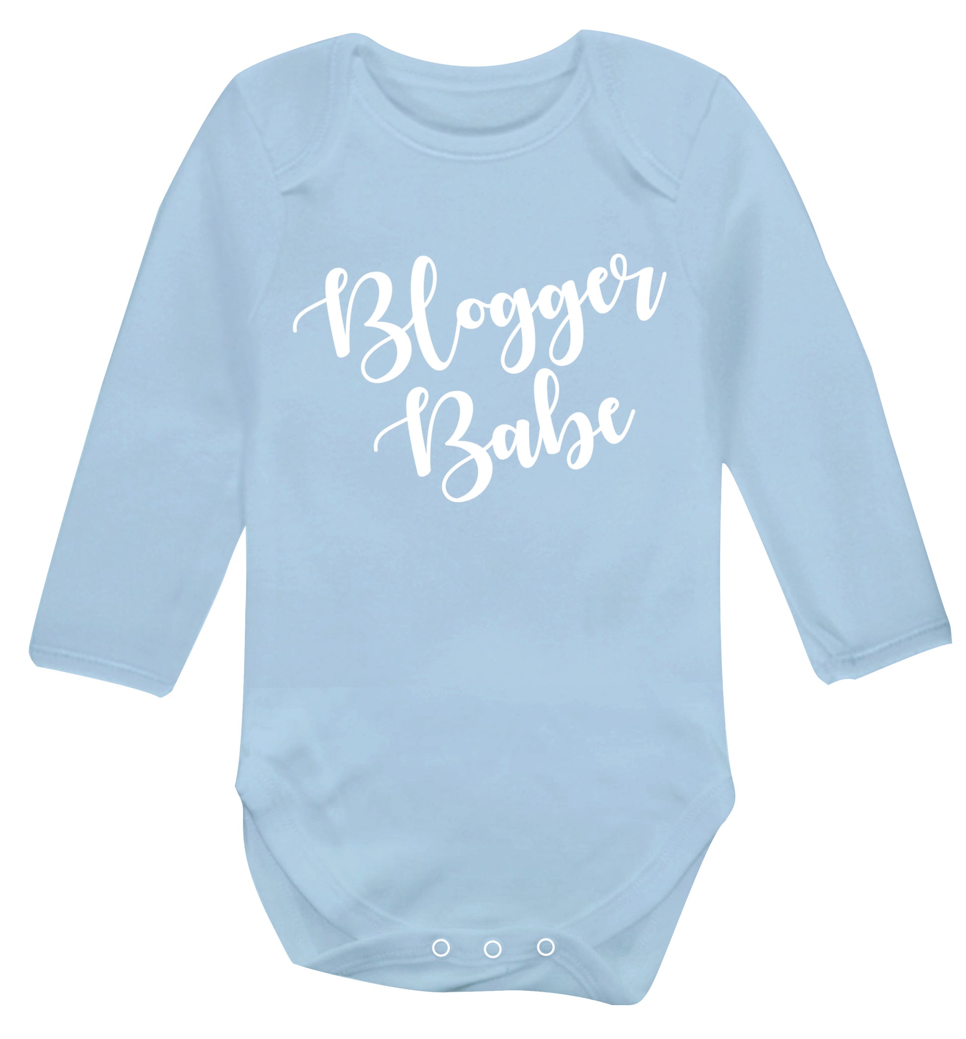 Blogger babe Baby Vest long sleeved pale blue 6-12 months