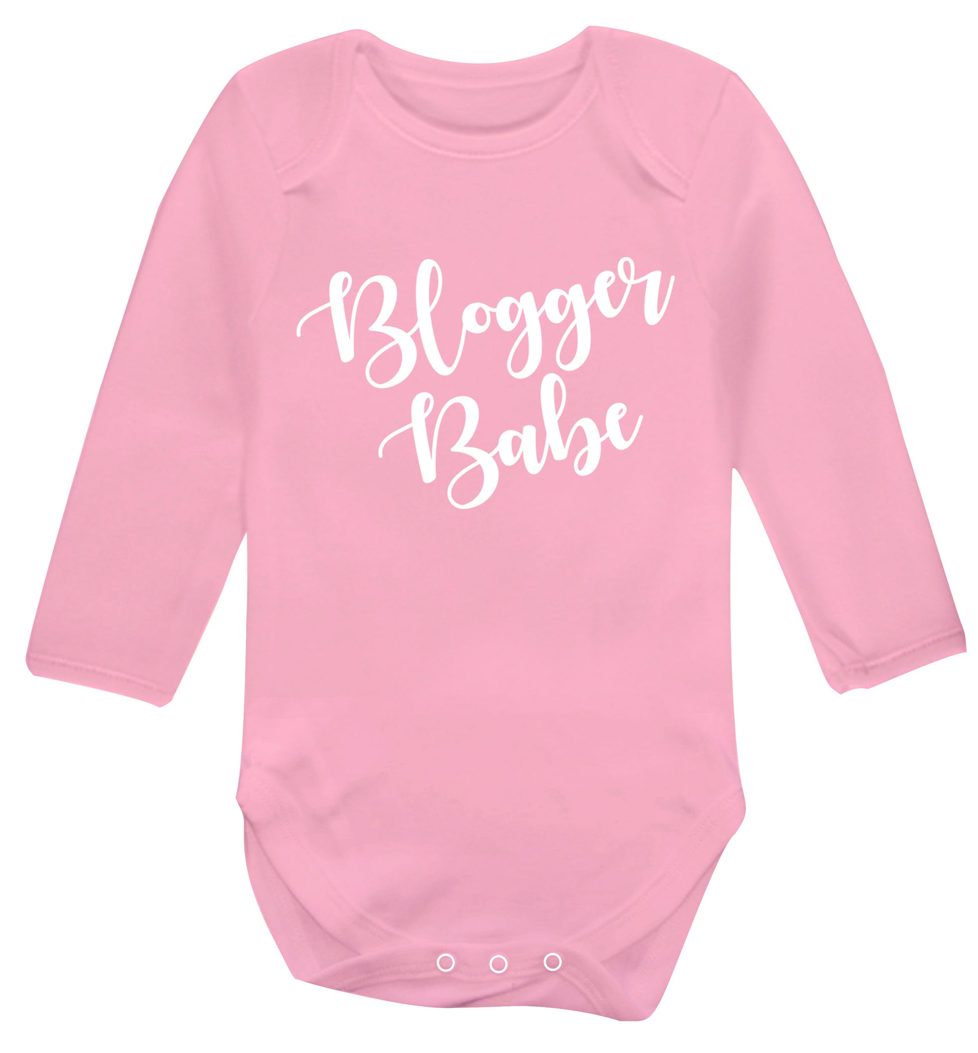 Blogger babe Baby Vest long sleeved pale pink 6-12 months