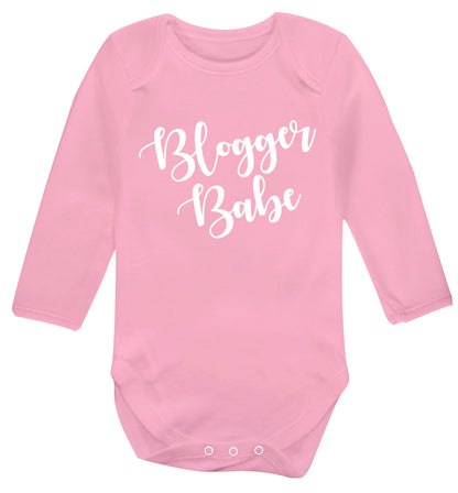 Blogger babe Baby Vest long sleeved pale pink 6-12 months
