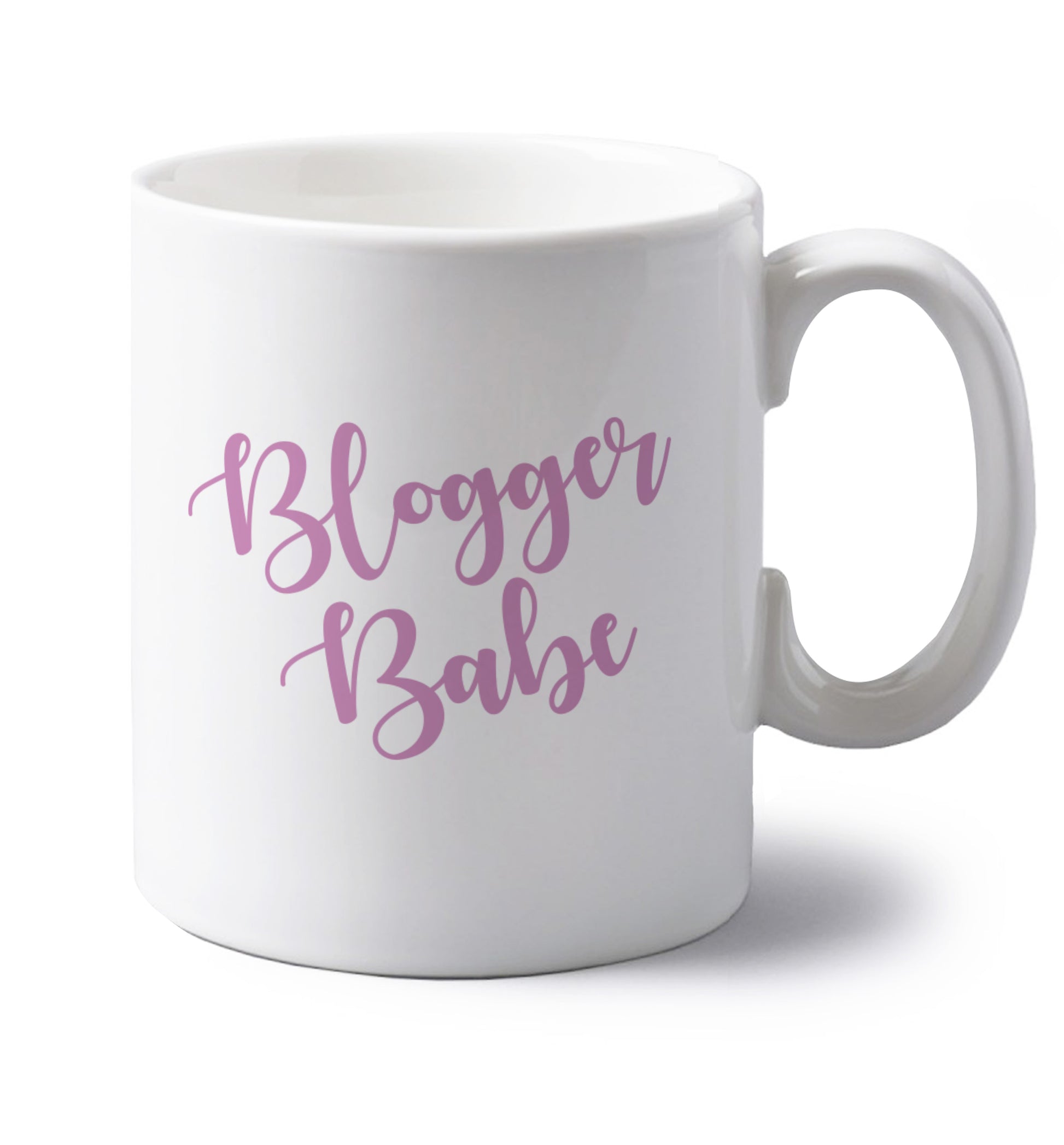 Blogger babe left handed white ceramic mug 