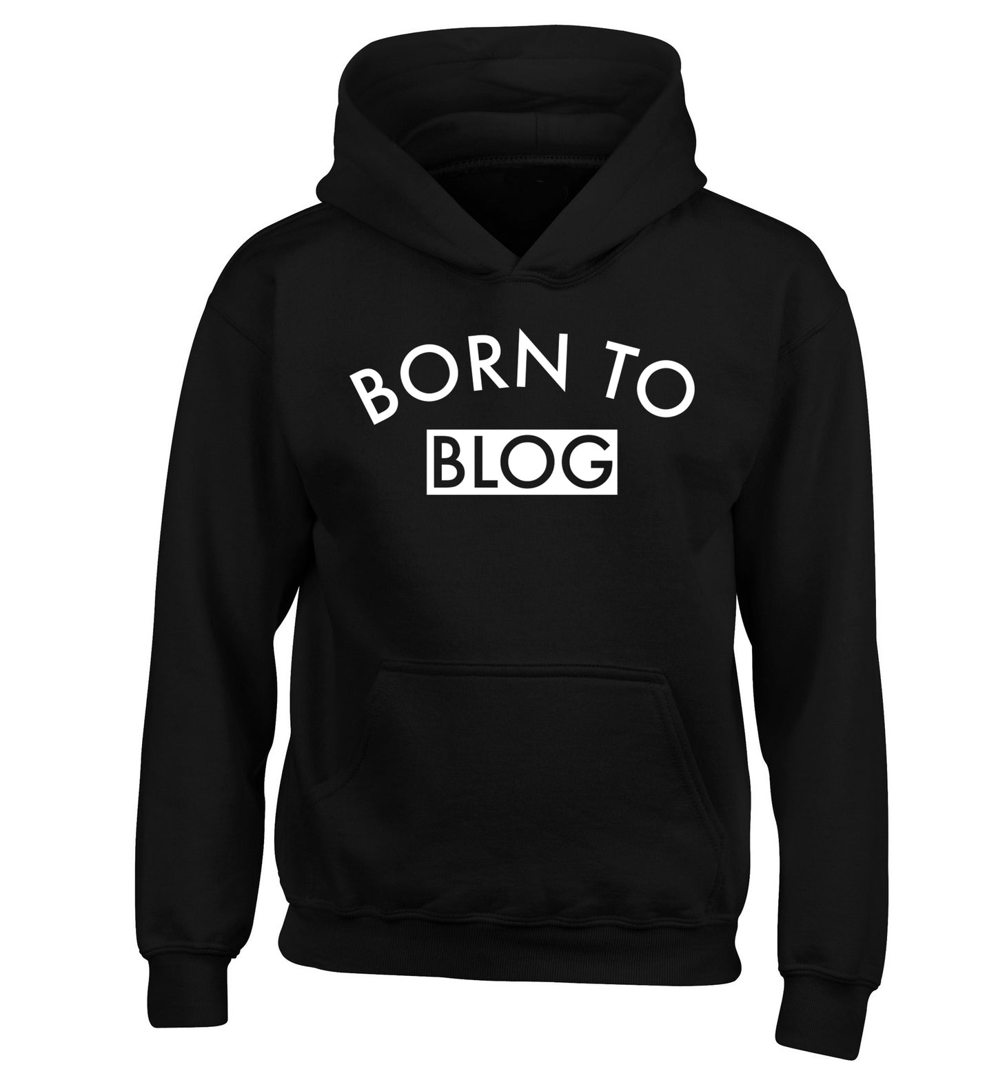 Born to blog children's black hoodie 12-13 Years