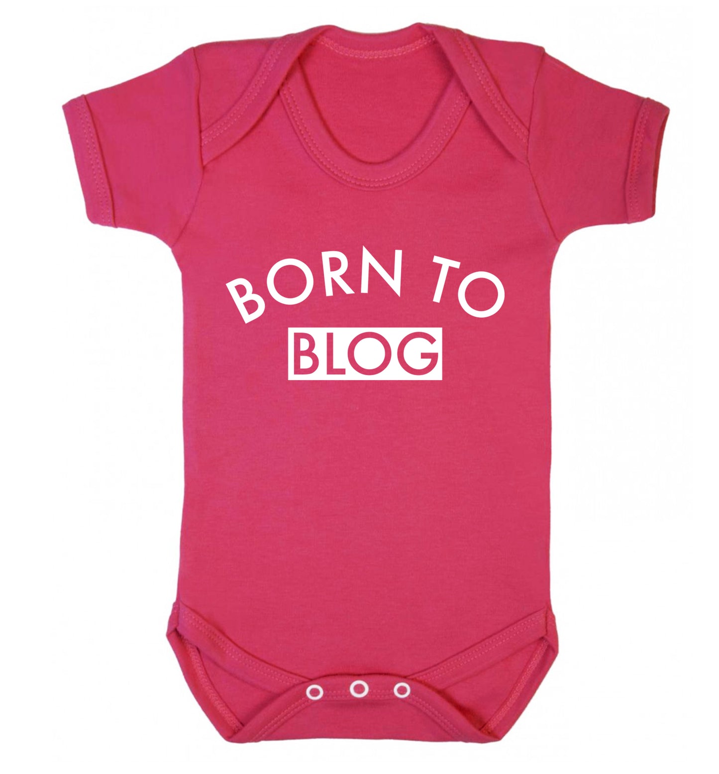 Born to blog Baby Vest dark pink 18-24 months