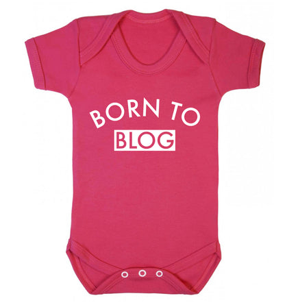 Born to blog Baby Vest dark pink 18-24 months
