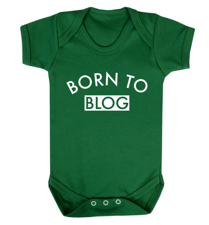 Born to blog Baby Vest green 18-24 months