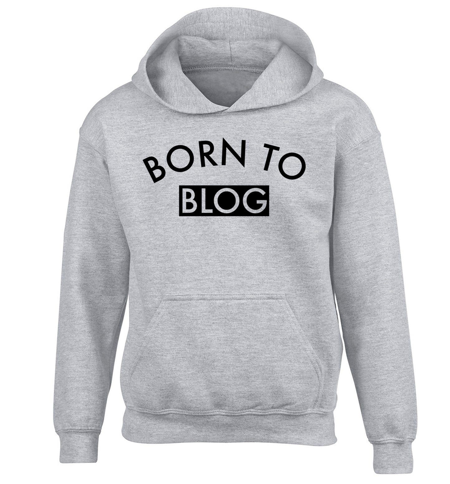Born to blog children's grey hoodie 12-13 Years