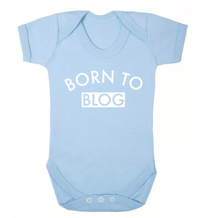 Born to blog Baby Vest pale blue 18-24 months