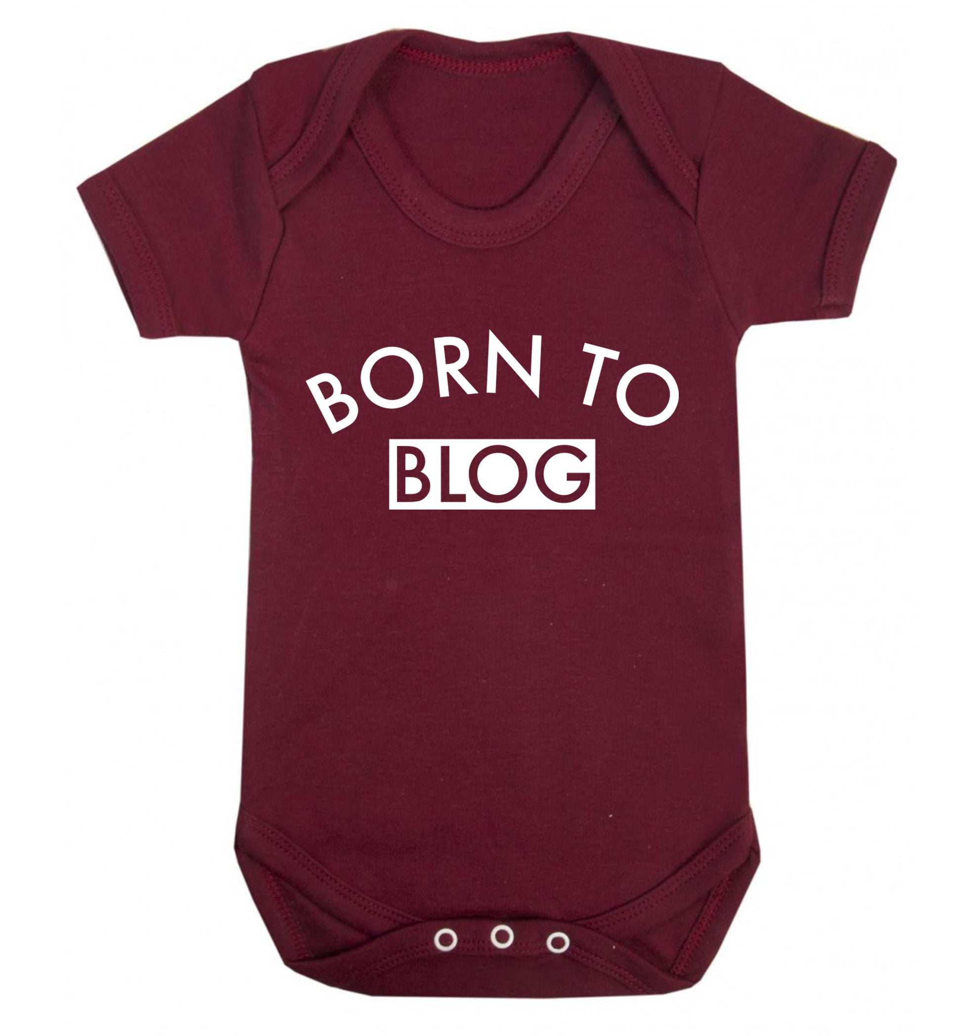 Born to blog Baby Vest maroon 18-24 months