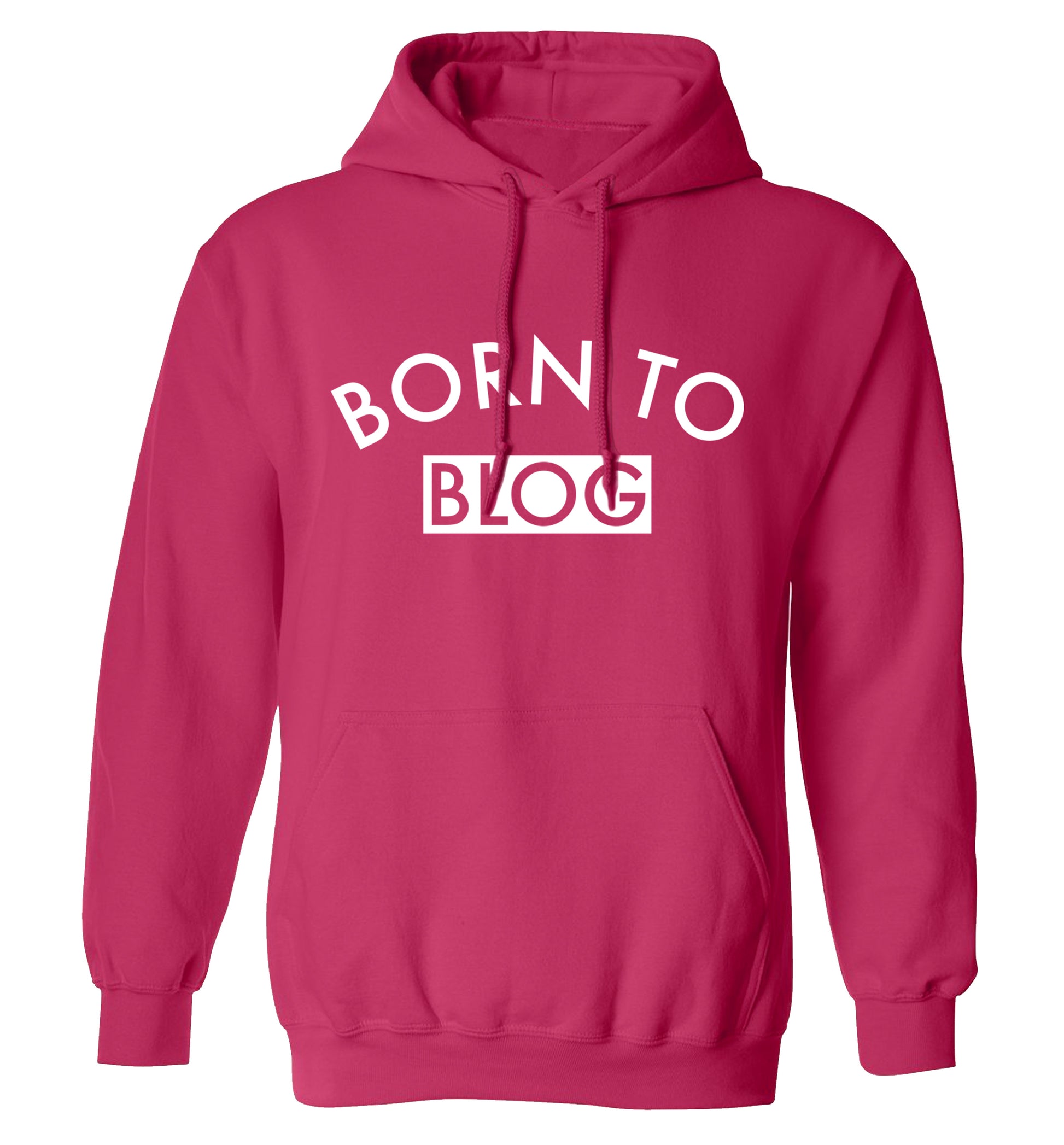 Born to blog adults unisex pink hoodie 2XL