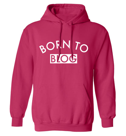 Born to blog adults unisex pink hoodie 2XL