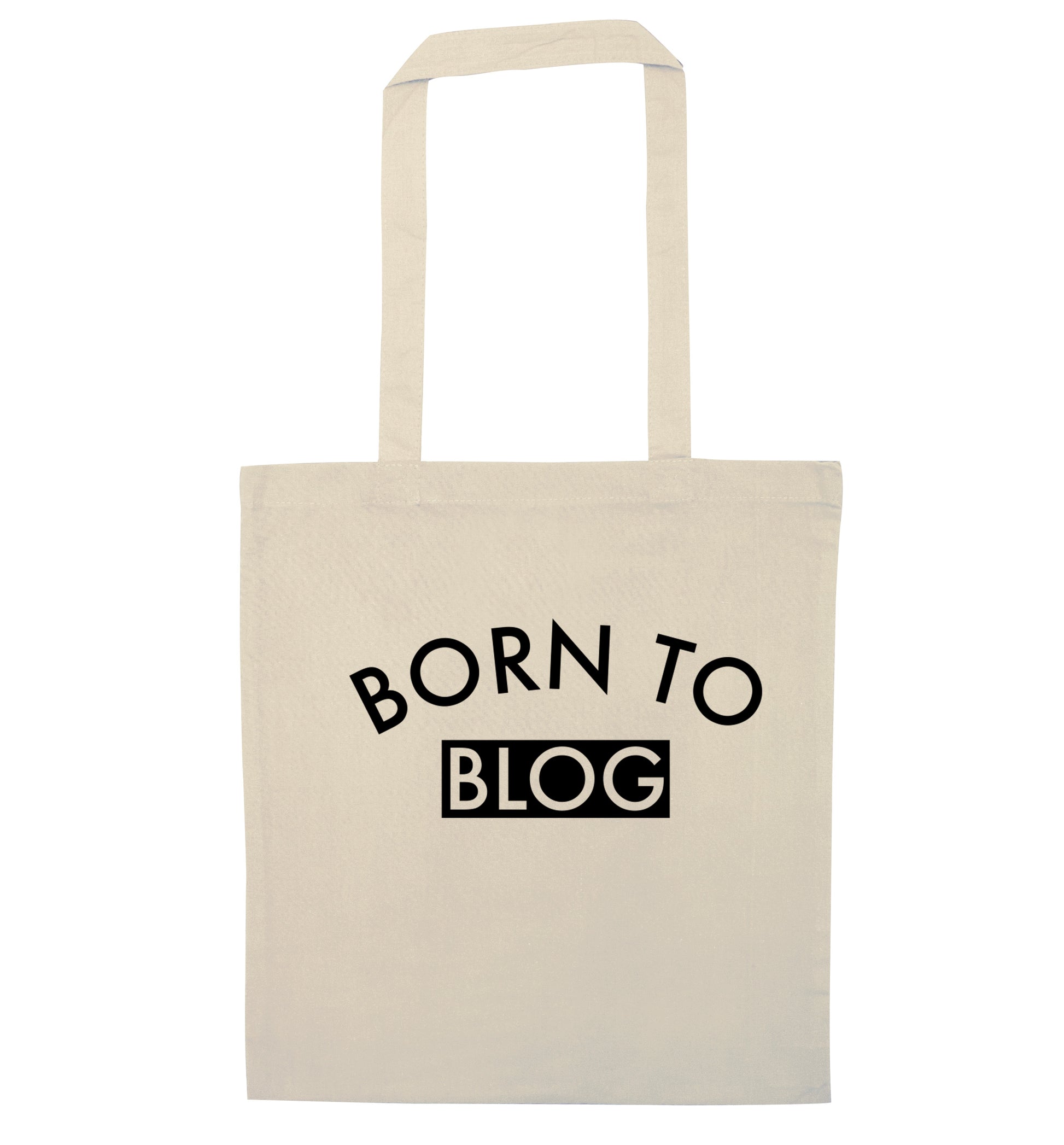 Born to blog natural tote bag