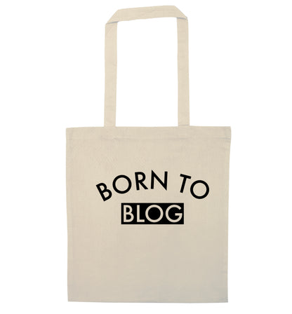 Born to blog natural tote bag