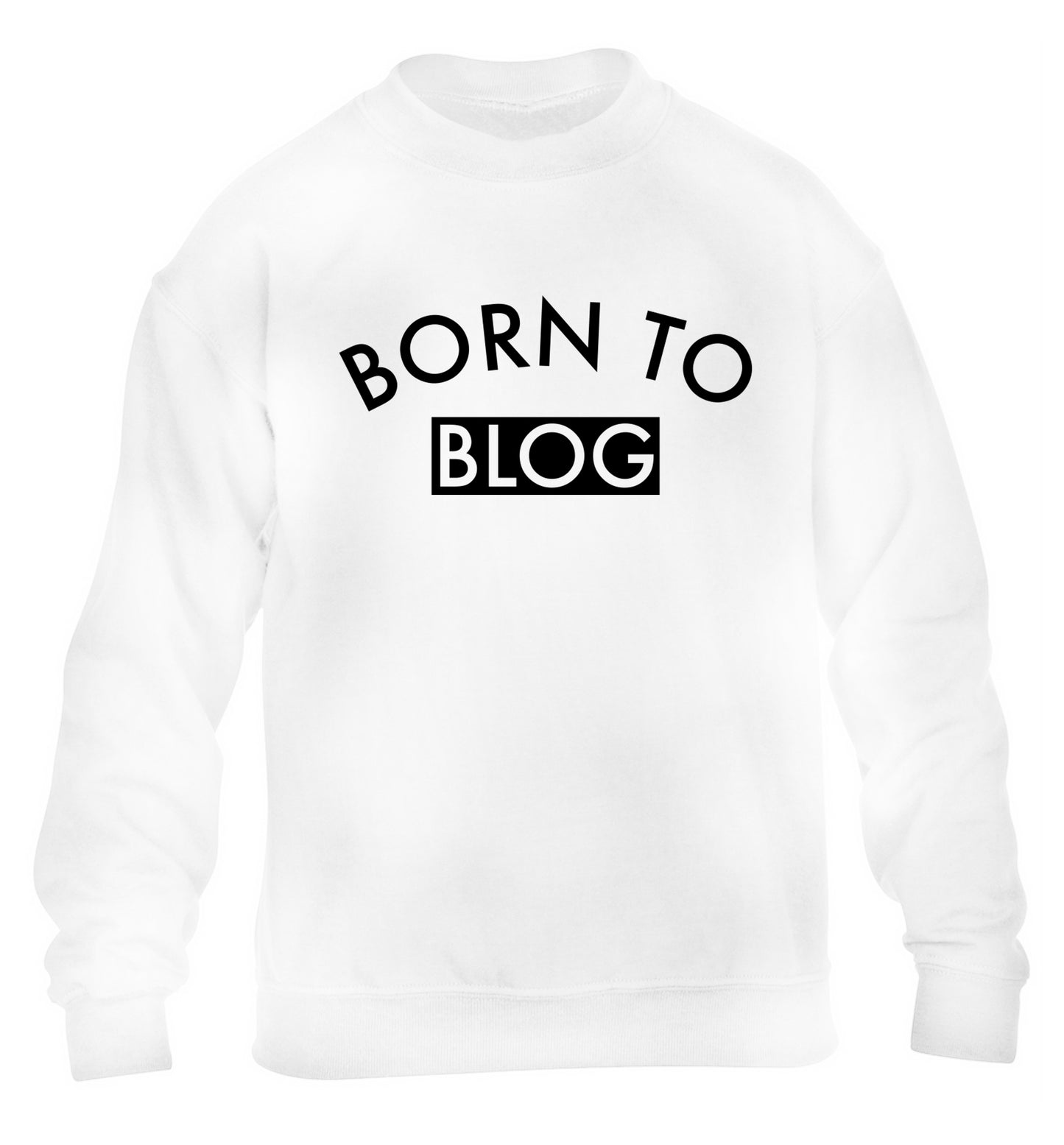 Born to blog children's white sweater 12-13 Years