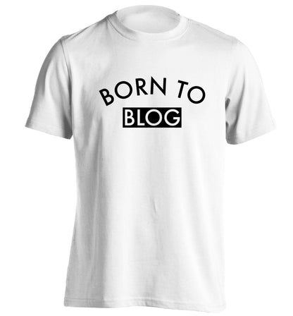 Born to blog adults unisex white Tshirt 2XL