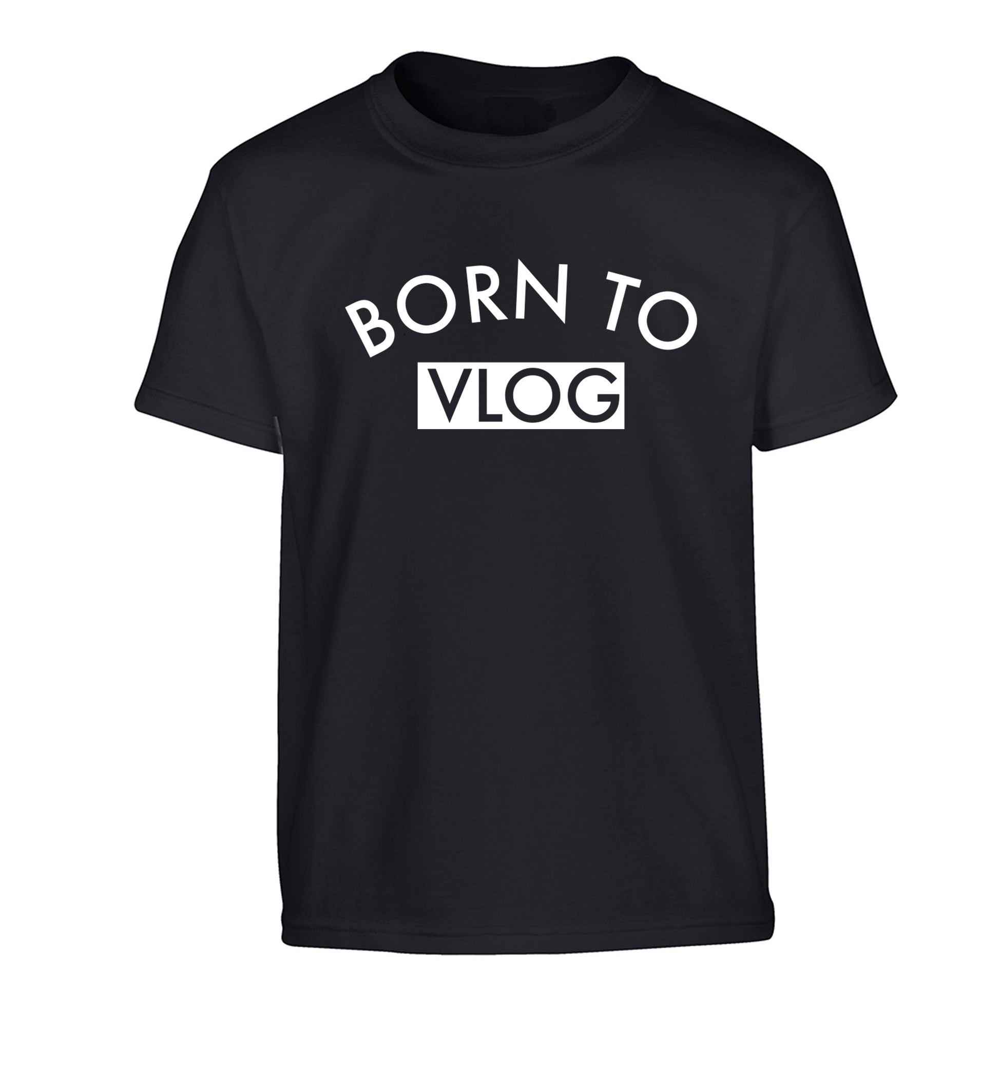 Born to vlog Children's black Tshirt 12-13 Years
