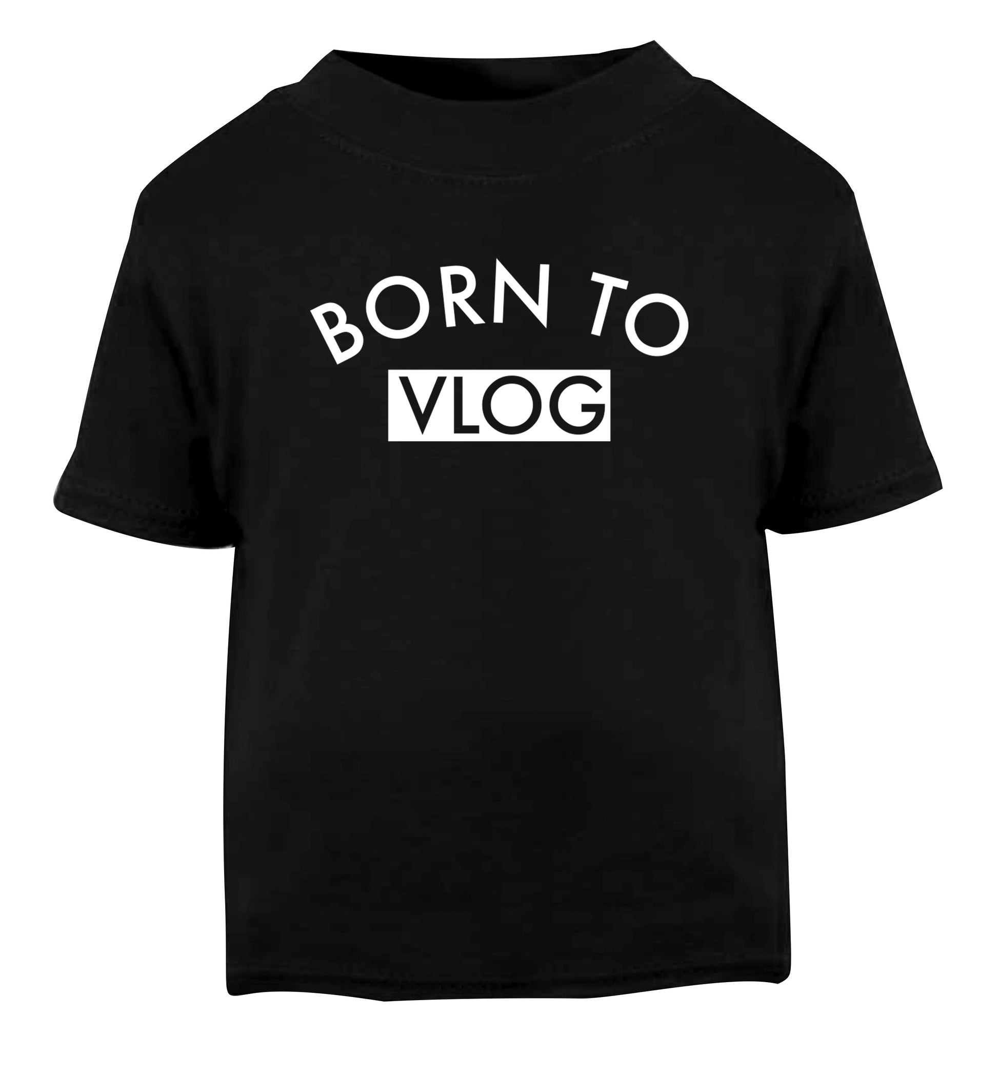 Born to vlog Black Baby Toddler Tshirt 2 years