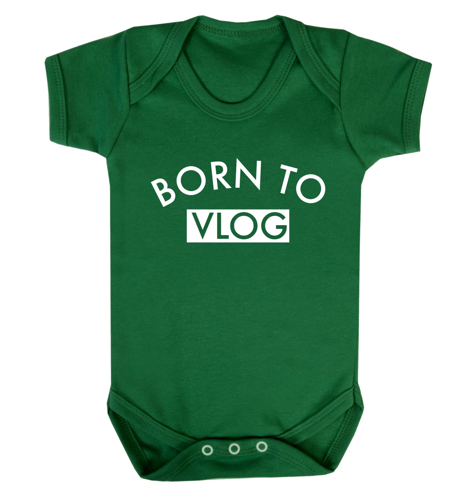 Born to vlog Baby Vest green 18-24 months
