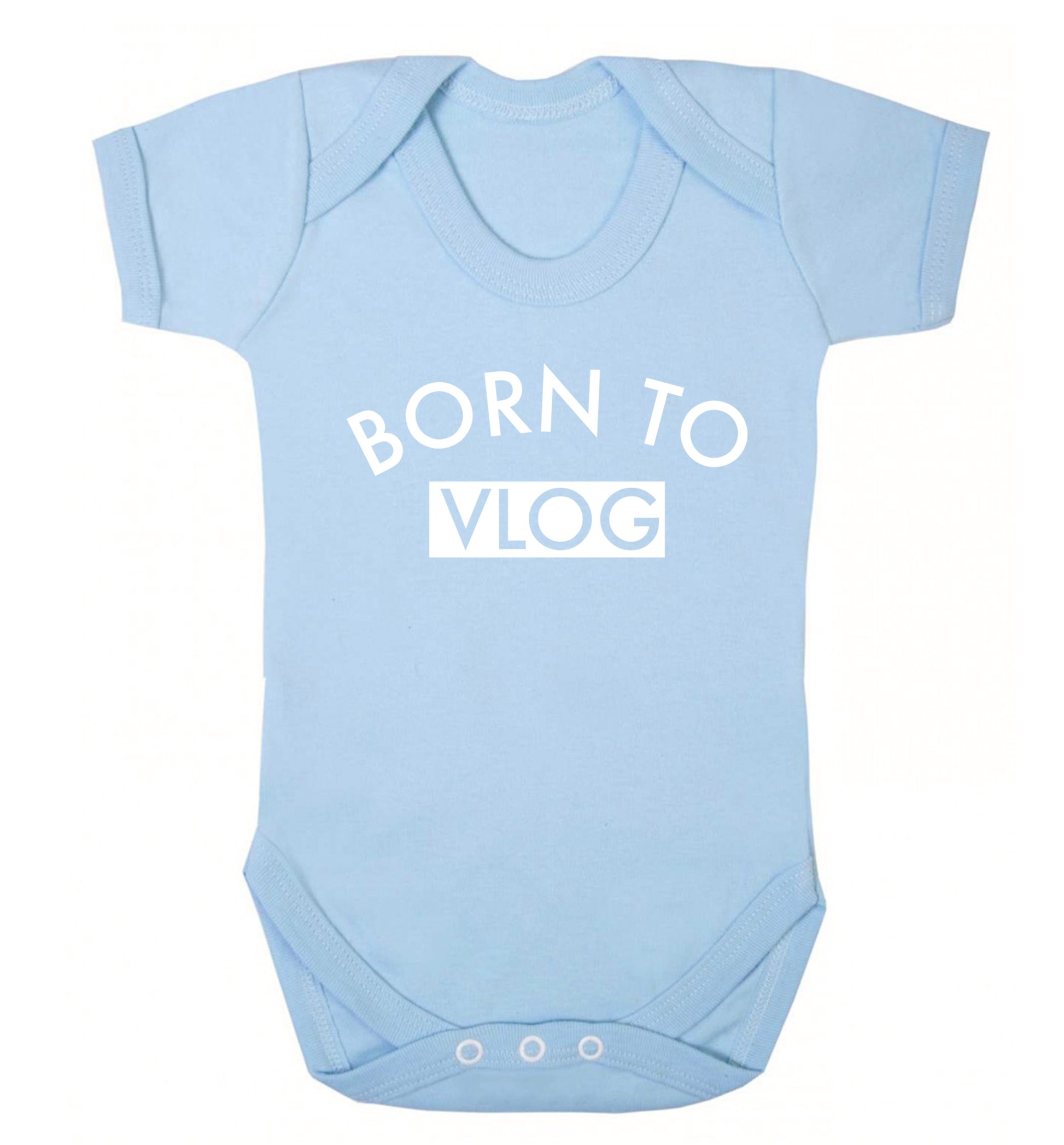 Born to vlog Baby Vest pale blue 18-24 months