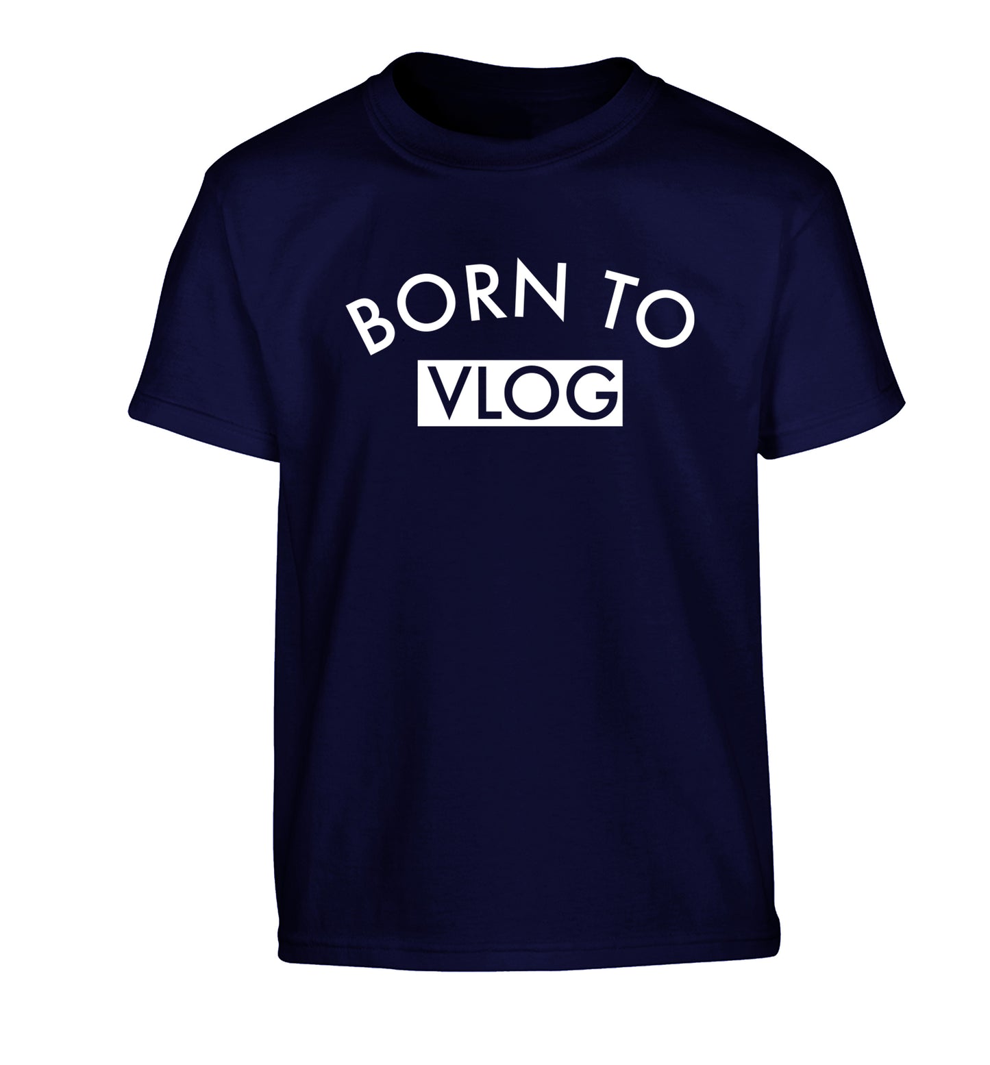 Born to vlog Children's navy Tshirt 12-13 Years