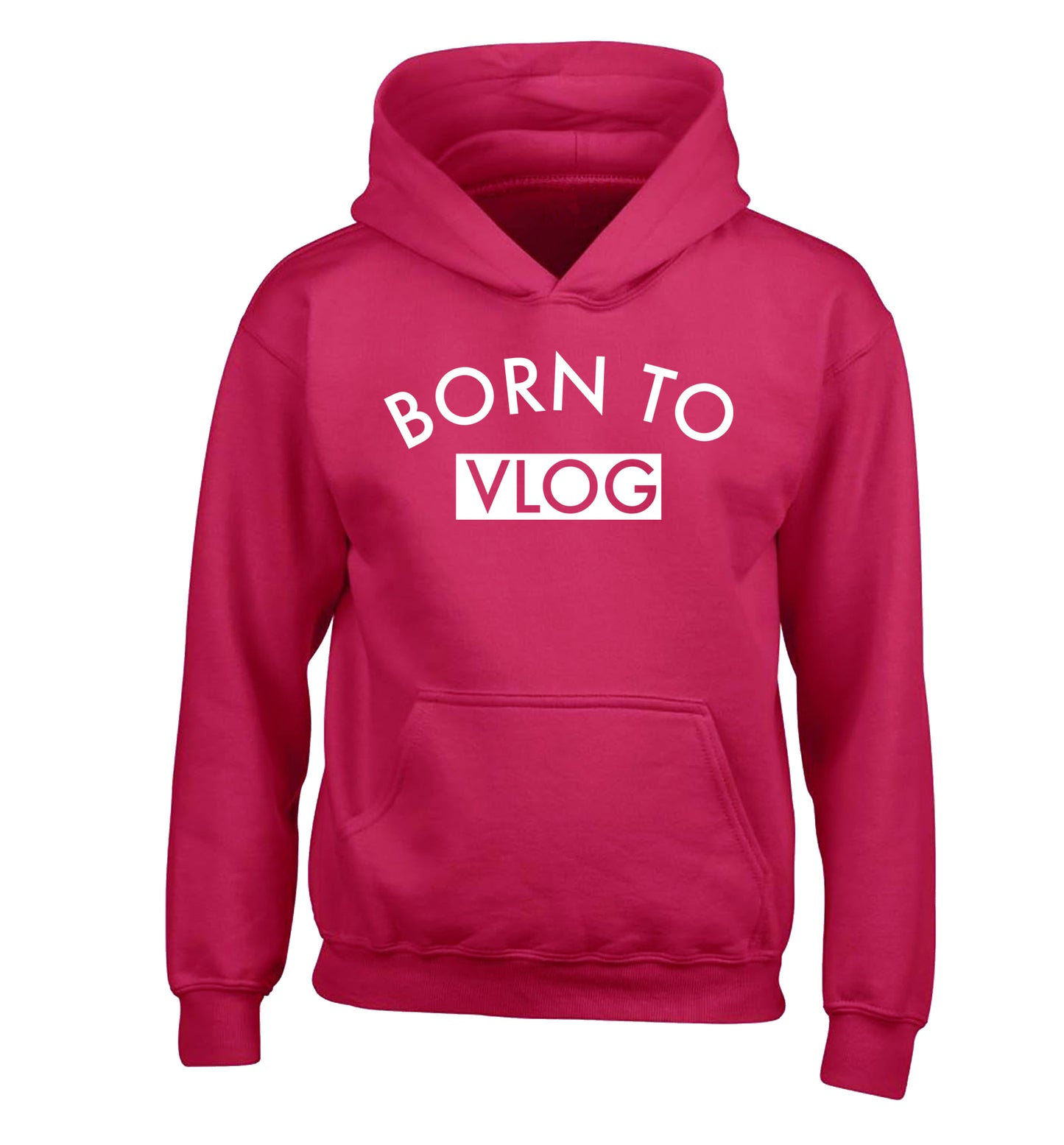 Born to vlog children's pink hoodie 12-13 Years