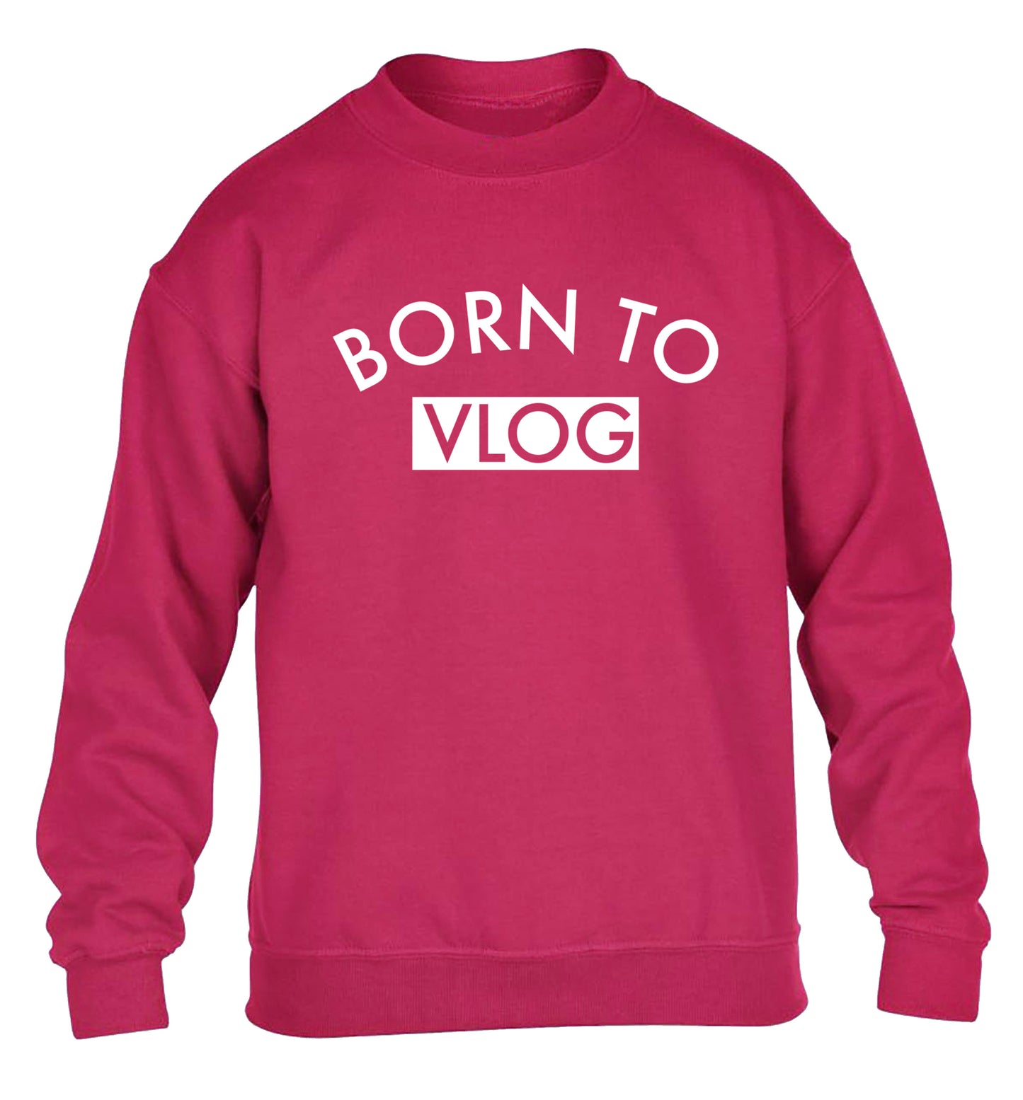 Born to vlog children's pink sweater 12-13 Years