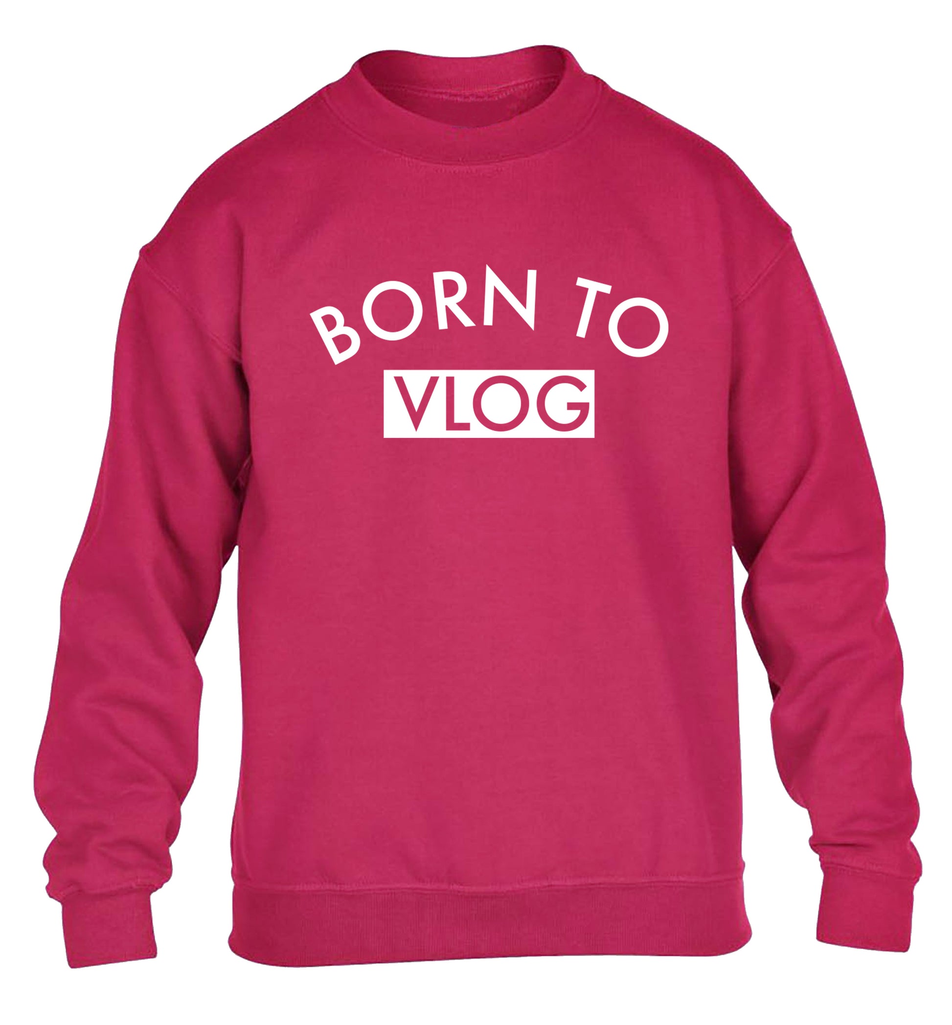 Born to vlog children's pink sweater 12-13 Years