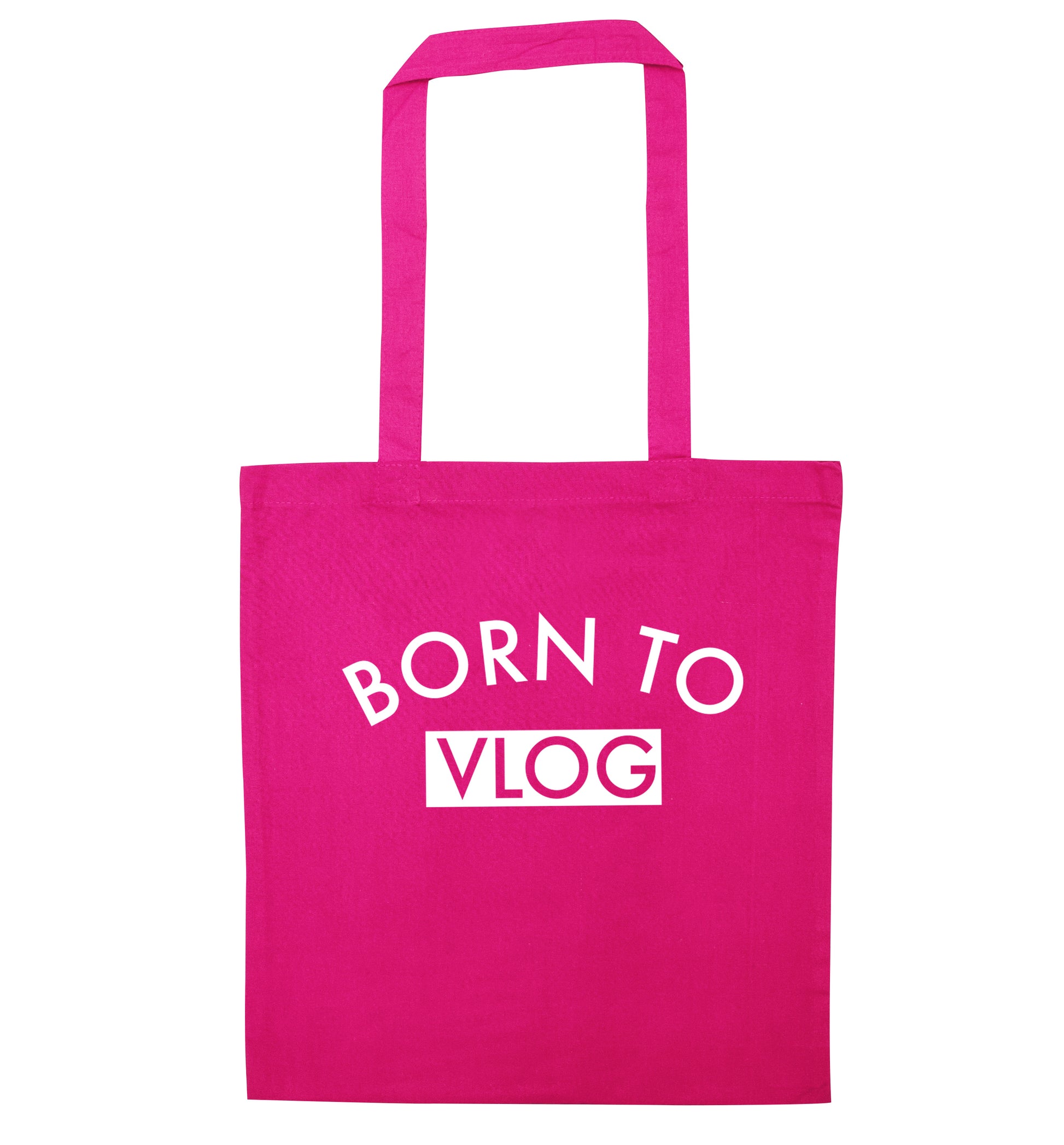 Born to vlog pink tote bag