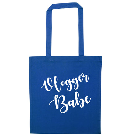 Vlogger Babe blue tote bag