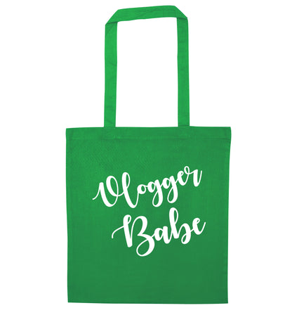 Vlogger Babe green tote bag