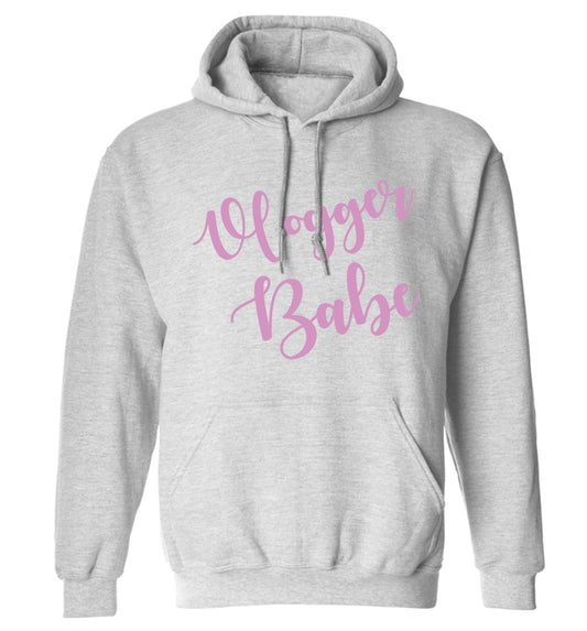 Vlogger Babe adults unisex grey hoodie 2XL