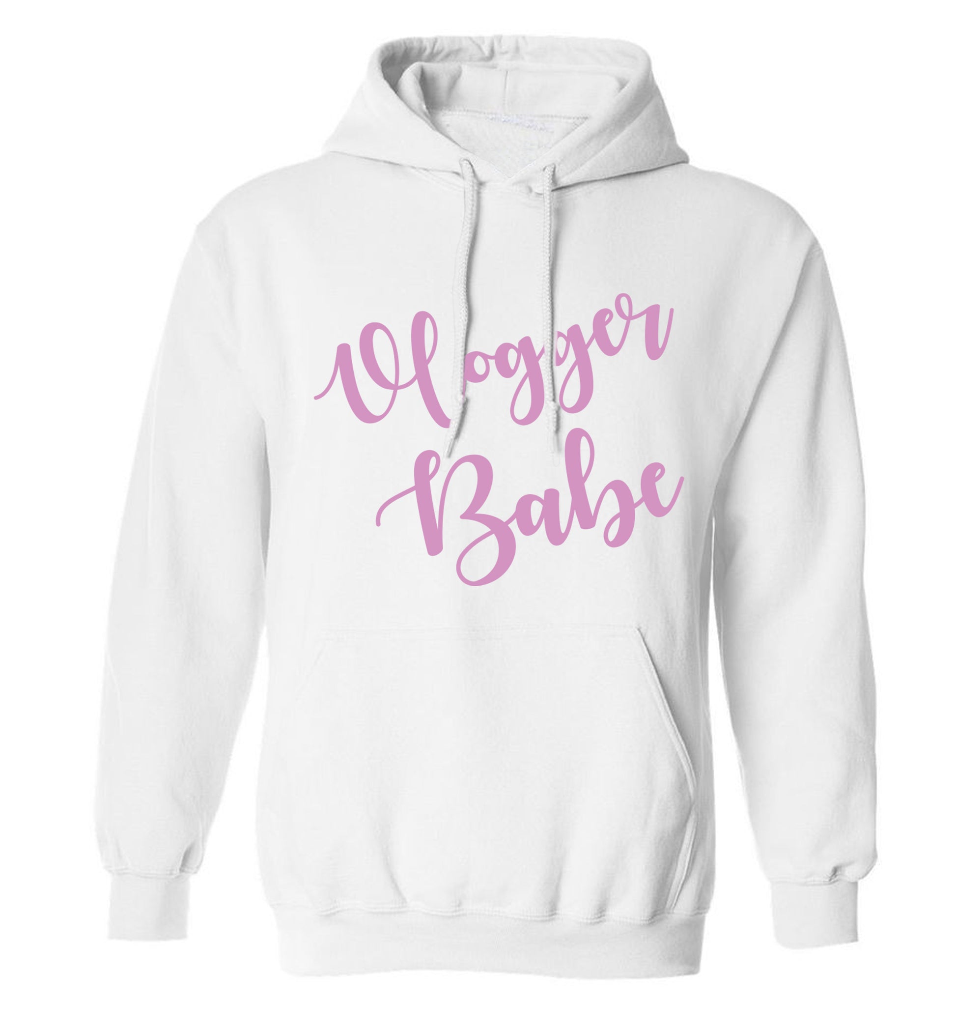 Vlogger Babe adults unisex white hoodie 2XL