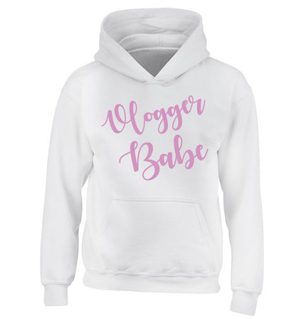 Vlogger Babe children's white hoodie 12-13 Years