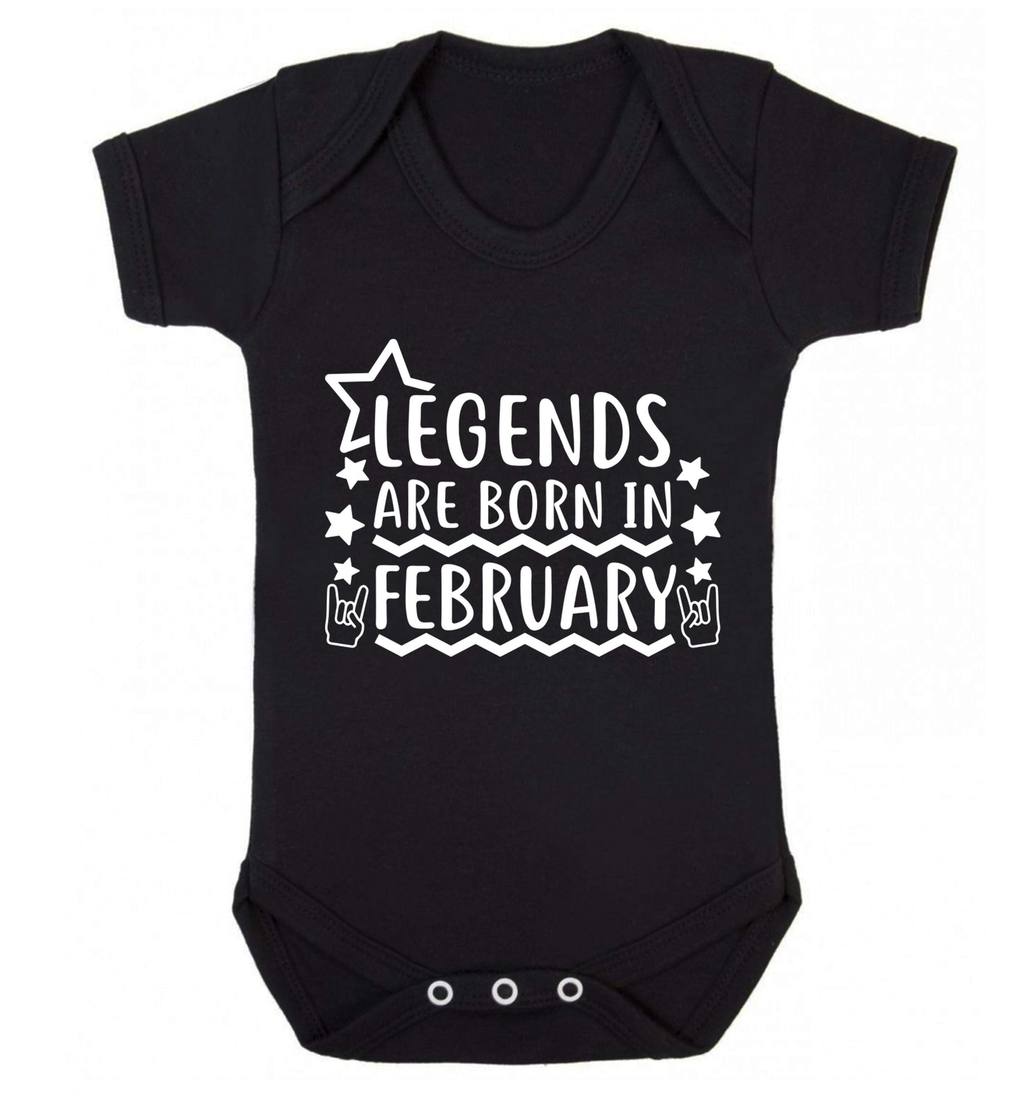 Legends are born in February Baby Vest black 18-24 months