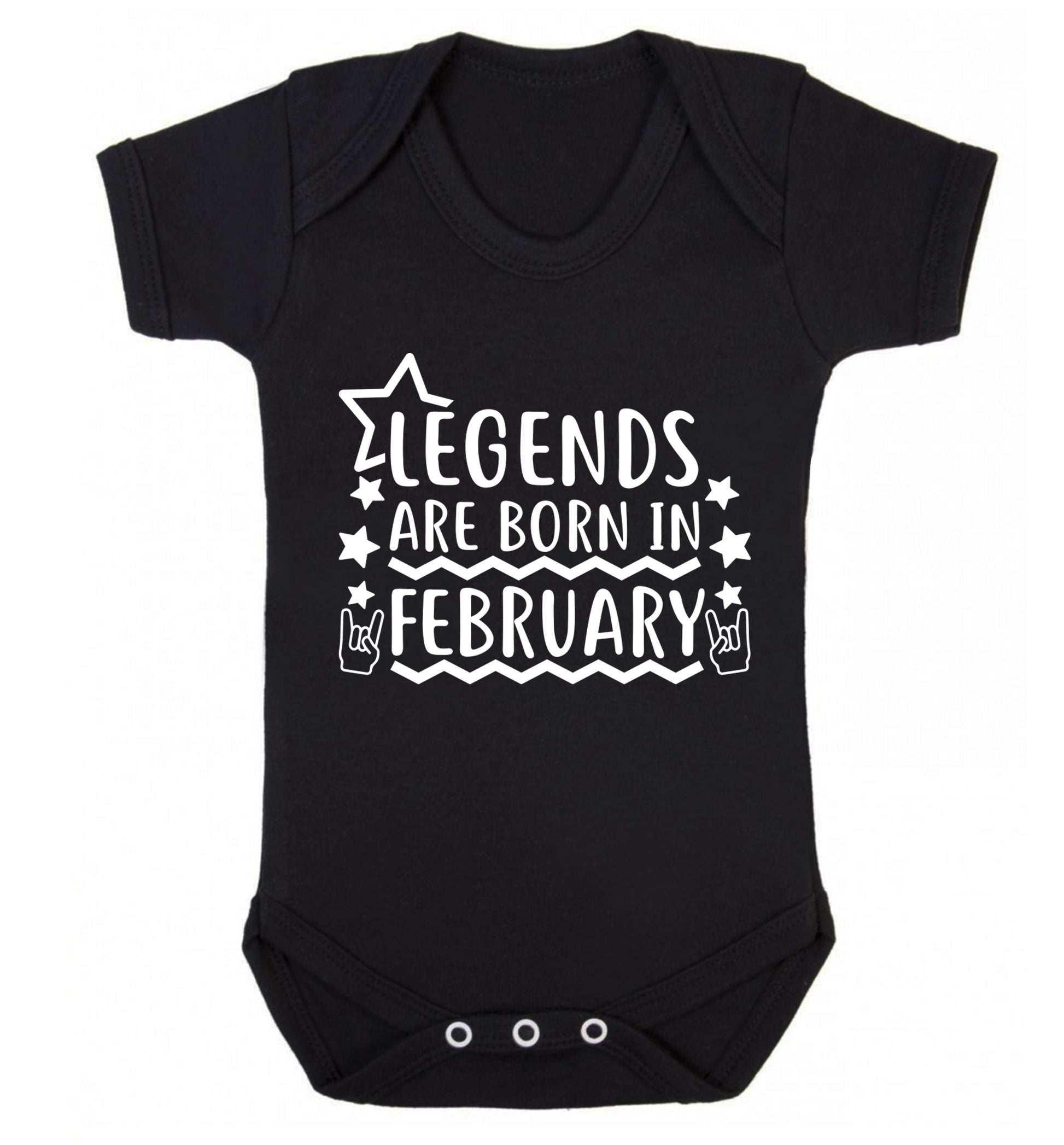 Legends are born in February Baby Vest black 18-24 months