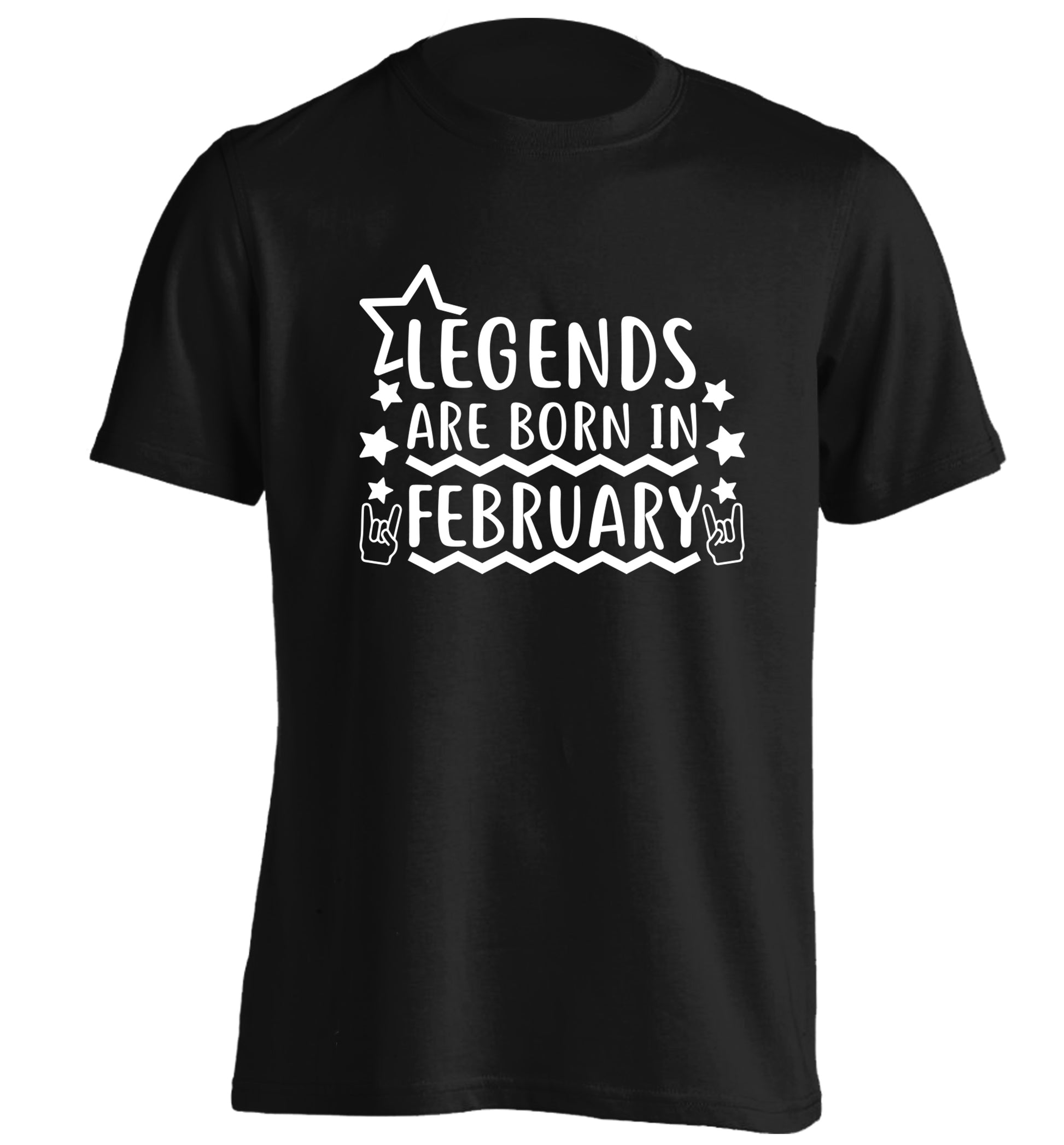 Legends are born in February adults unisex black Tshirt 2XL