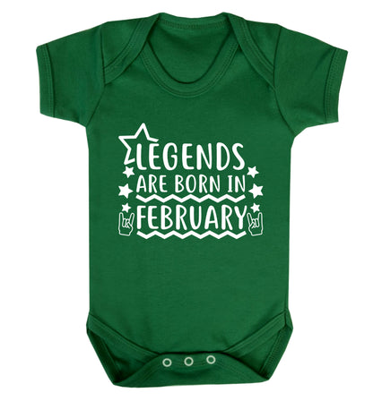 Legends are born in February Baby Vest green 18-24 months