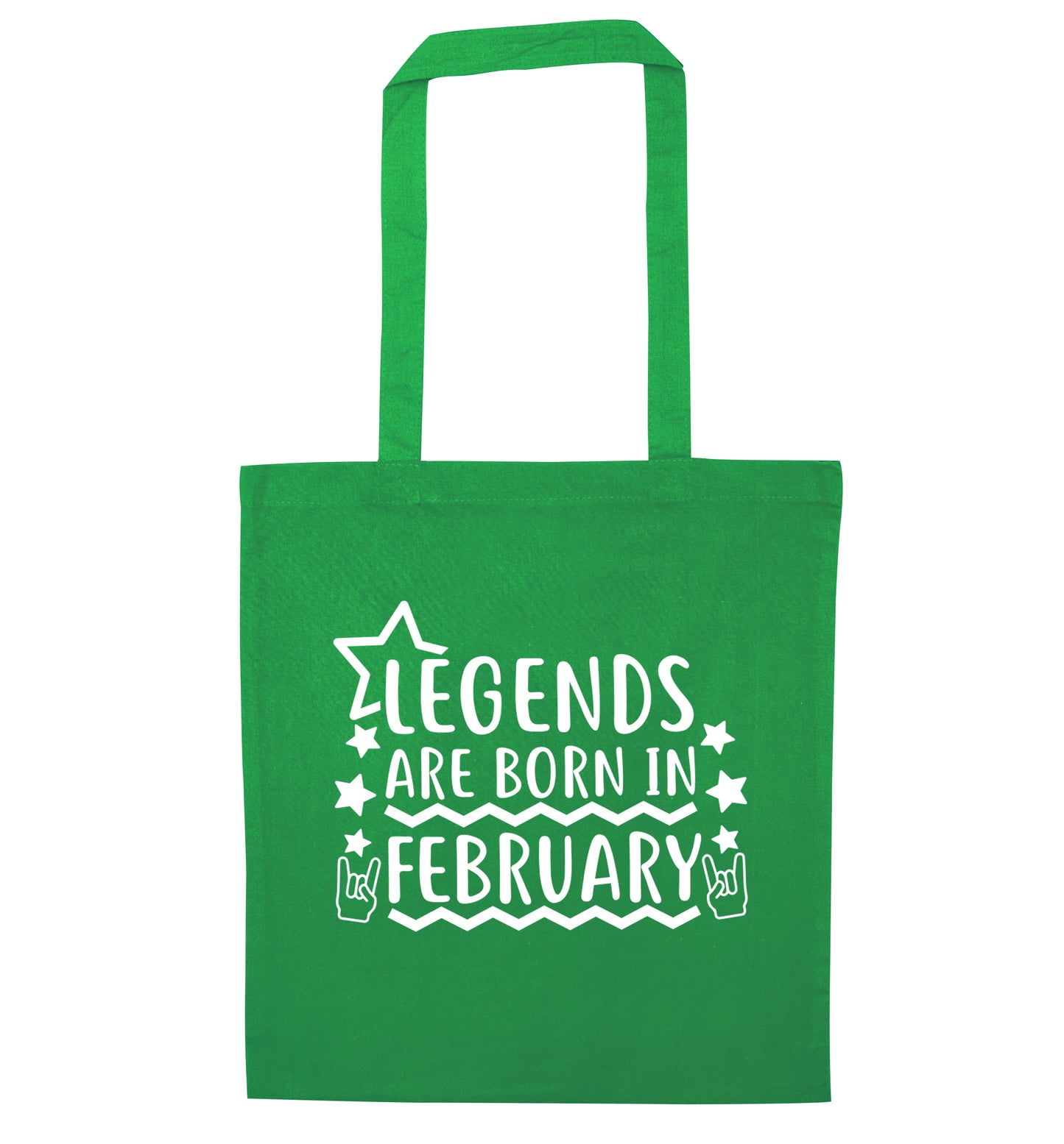 Legends are born in February green tote bag