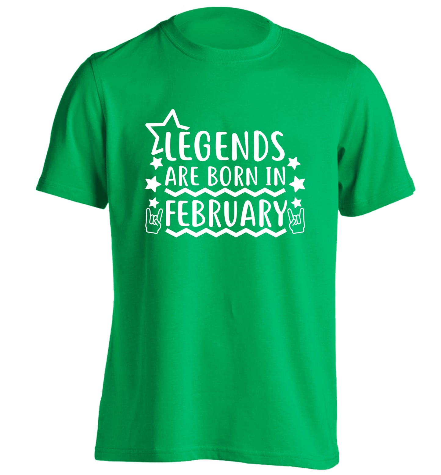 Legends are born in February adults unisex green Tshirt 2XL