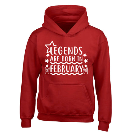Legends are born in February children's red hoodie 12-13 Years