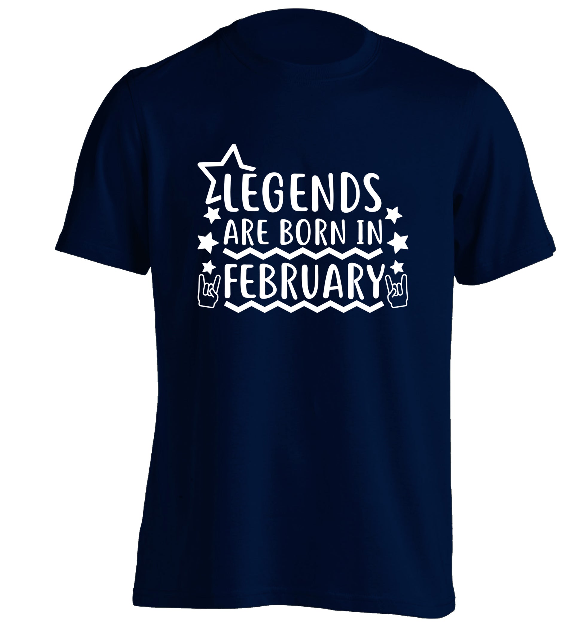 Legends are born in February adults unisex navy Tshirt 2XL
