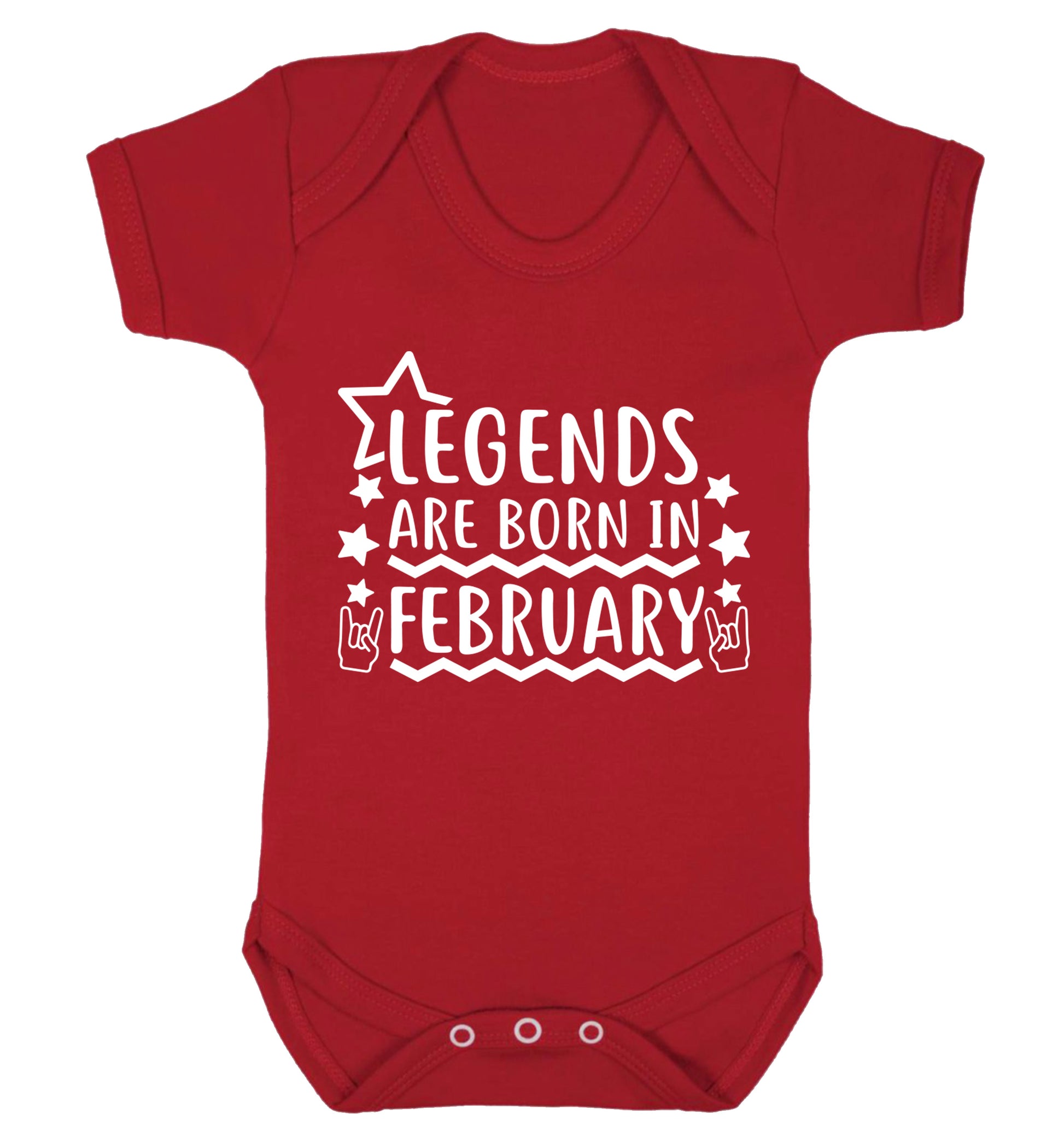 Legends are born in February Baby Vest red 18-24 months